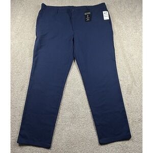 Alfani Tech Pants Mens 38x30 Blue‎ Flat Front Stretch Straight